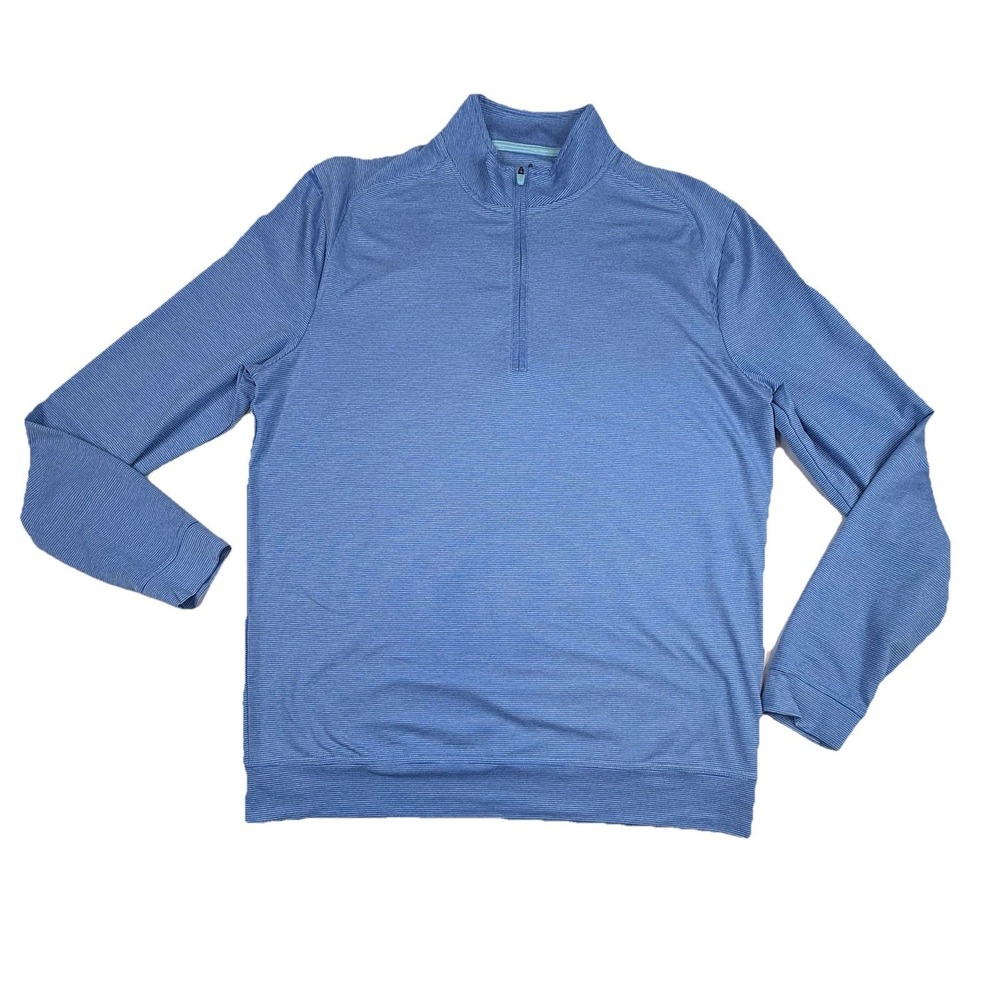 Johnnie-O 1/4 Zip Pullover Blue Striped Men's Medium High Point Country Club
